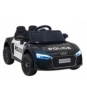 Audi R8 LITTLE Spyder coche de policía 12V, BLANCO y negro, FULL OPTION,  INDA352-RA-PA.HL1818.POL